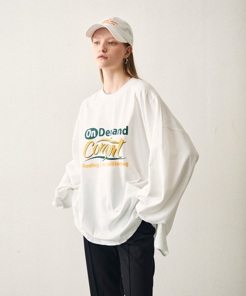 uchi. tシャツ グラフィックパフスリーブビッグTシャツ レディース