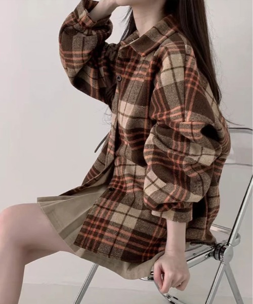 kirakiraShop」 「K＆G」長袖ネルシャツ FREE レッド レディース