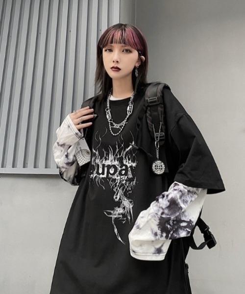 「.KOM」 長袖Tシャツ FREE ブラック メンズ_画像3