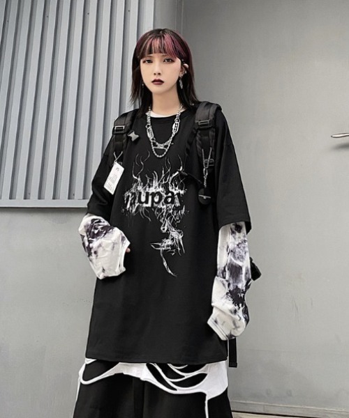 「.KOM」 長袖Tシャツ FREE ブラック メンズ_画像6