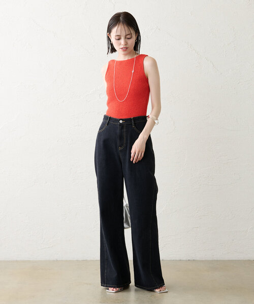 「mystic」 ブーツカットデニムパンツ 1 ブルー レディース_画像5
