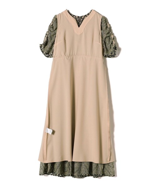 「ships little black」 半袖ワンピース ONE SIZE ベージュ レディース_画像4