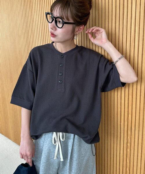 Discoat（ディスコート） tシャツ 「Enlude」ワッフルヘンリードロスト