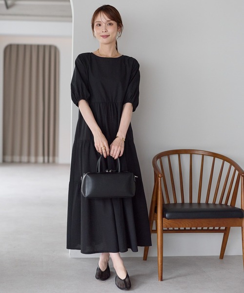 ワンピース ふんわりバルーン袖コットンティアードワンピース | PREFERIR | 20