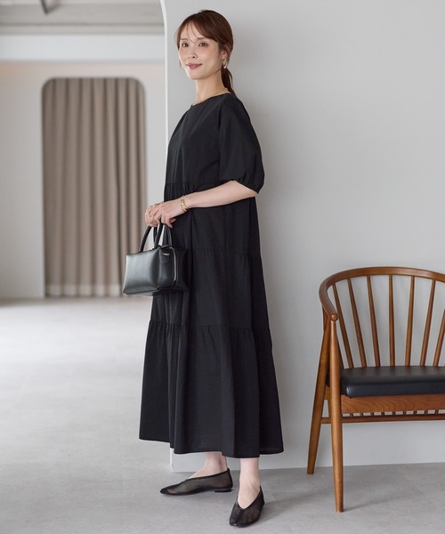 ワンピース ふんわりバルーン袖コットンティアードワンピース | PREFERIR | 22