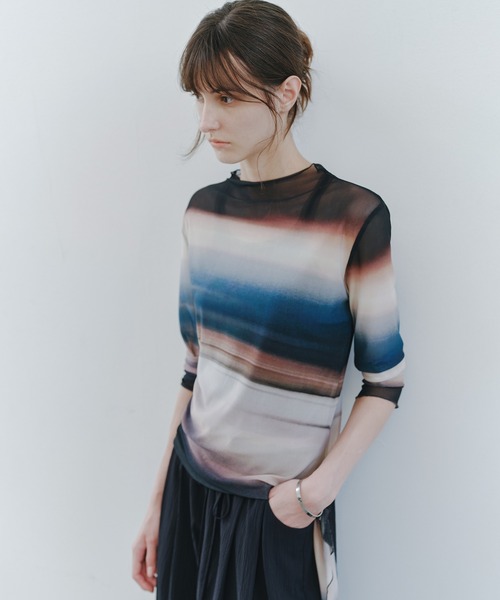 tシャツ 「tageechita」ニュアンスグラデーション シアートップス レディース | tageechita | 12