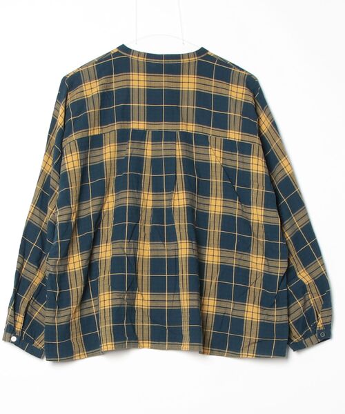 「amherst」 チェック柄長袖ブラウス M ネイビー レディース_画像2