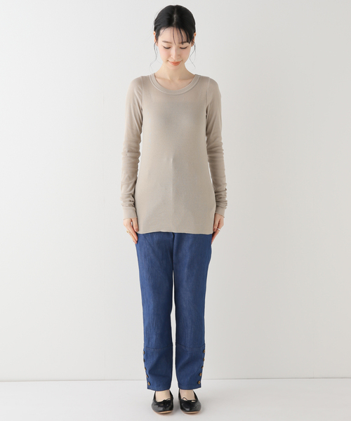 「IENA LA BOUCLE」 長袖カットソー FREE ベージュ レディース_画像6