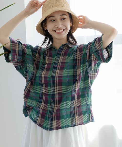 「niko and...」 半袖シャツ MEDIUM ブルー レディース_画像3