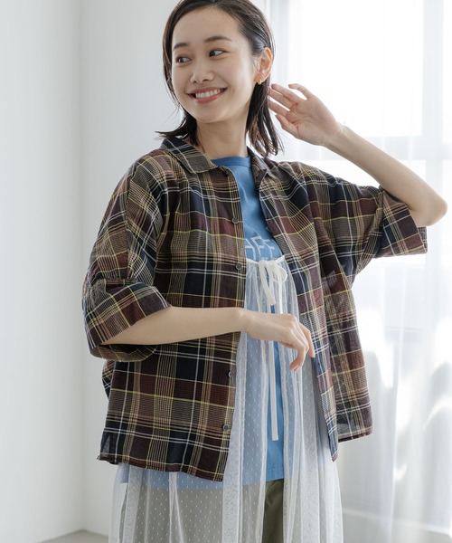 「niko and...」 半袖シャツ MEDIUM ブルー レディース_画像4