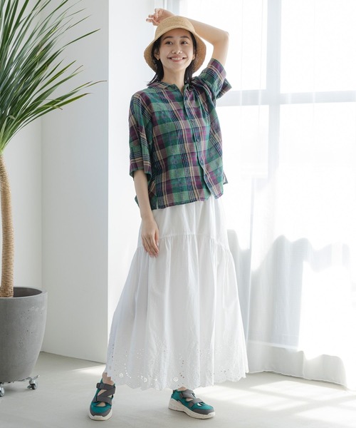 「niko and...」 半袖シャツ MEDIUM ブルー レディース_画像7