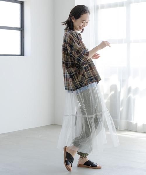 「niko and...」 半袖シャツ MEDIUM ブルー レディース_画像9