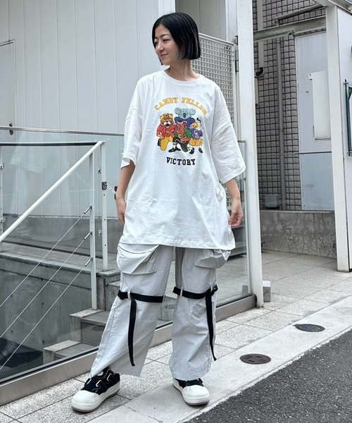 「Candy Stripper」 Tシャツワンピース FREE オフホワイト レディース_画像7