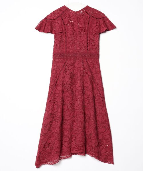 「GRACE CONTINENTAL」 半袖ワンピース 34 レッド レディース_画像2