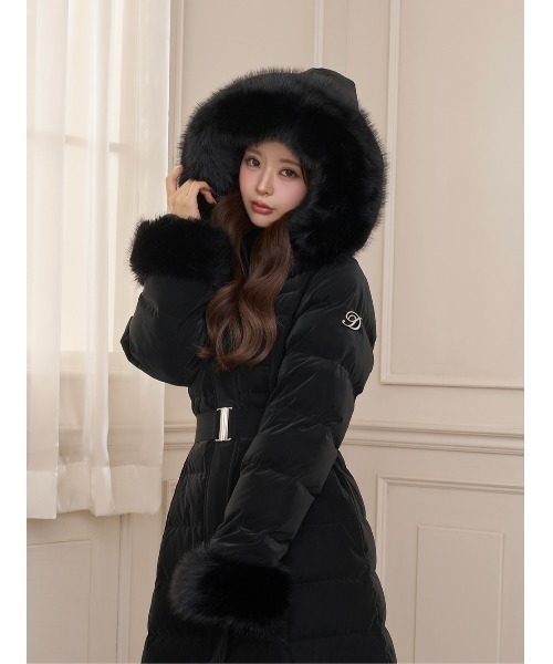 Darich レディロングダウンコート(BLK・XS) Darich（ダーリッチ） ダウンコート ダウンジャケット レディロング