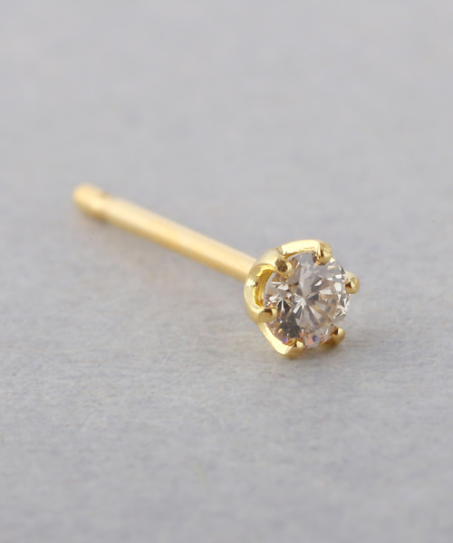 SIENA ROSE ピアス 一粒ダイヤのスタッドピアス レディース