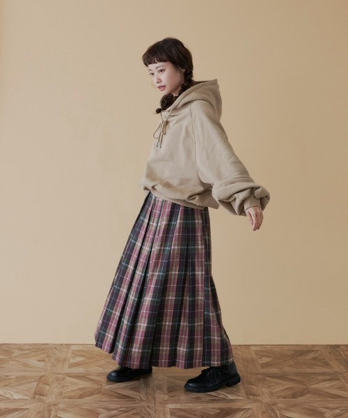 パーカー 裏起毛 冬服 レディース ボリューム袖 トレーナー 長袖 総柄 ボリュームスウェット フーディーパーカー ボリューム袖裏起毛パーカー（パーカー）｜MERLOT（メルロー）の
