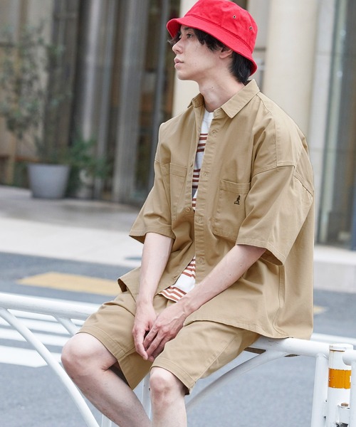 セットアップ 【セットアップ】KANGOL/カンゴール MONO-MART別注 オーバーサイズCPO半袖シャツ & ショートパンツ セットアップ セットアップ 【セットアップ】KANGOL/カンゴール MONO-MART別注 オーバーサイズCPO半袖シャツ & ショートパンツ セットアップ