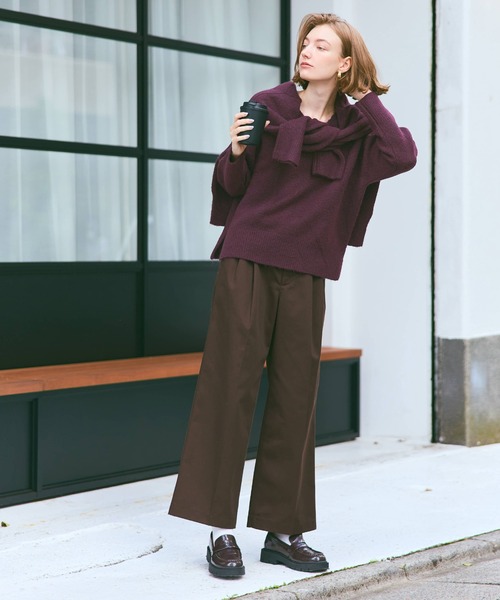 coca（コカ） ニット セーター ふあふあヤク風 Vネックニットトップス