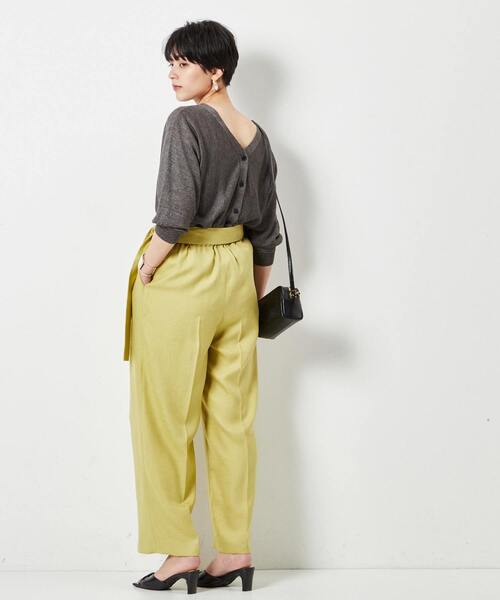 Liesse パンツ リネンライク2タックワイドパンツ レディース
