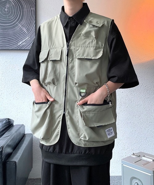 新品未使用☆CHIEKO+☆round back zip vest☆ベスト☆ジレ ベスト ジレ 「FVLMEN」6pocket zip big vest/6ポケット ジップ