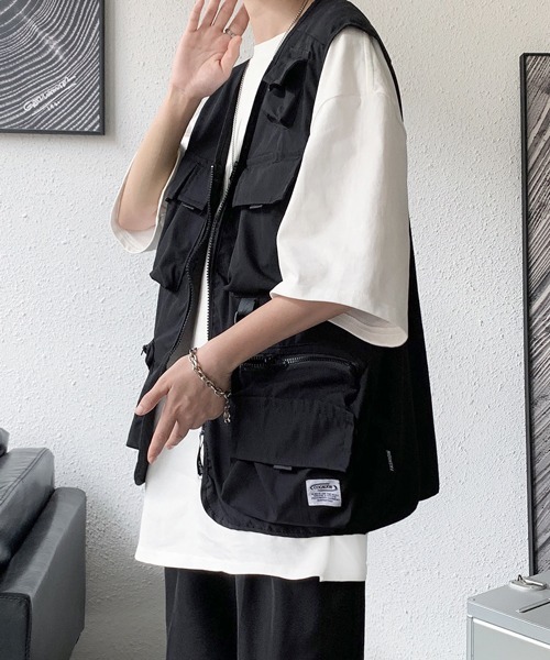 ベスト ジレ 「FVLMEN」6pocket zip big vest/6ポケット ジップ