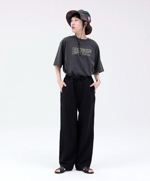 ARCH & LINE パンツ リネン混 イージーパンツ LINEN/RAYON EASY