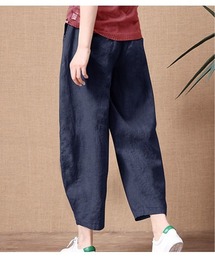 パンツ 綿麻ワイドテーパードパンツ レディース メンズ