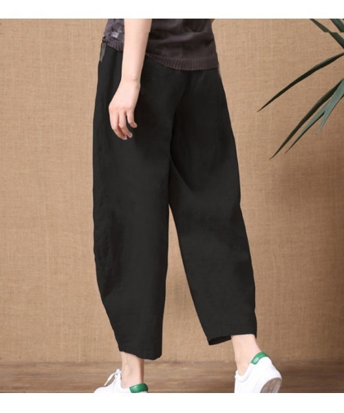 パンツ 綿麻ワイドテーパードパンツ レディース メンズ : ZOZOTOWN