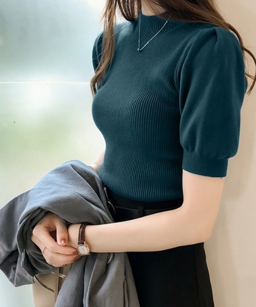 COCOMOMO ニット セーター さらっとした肌ざわり！ ぷちハイネック