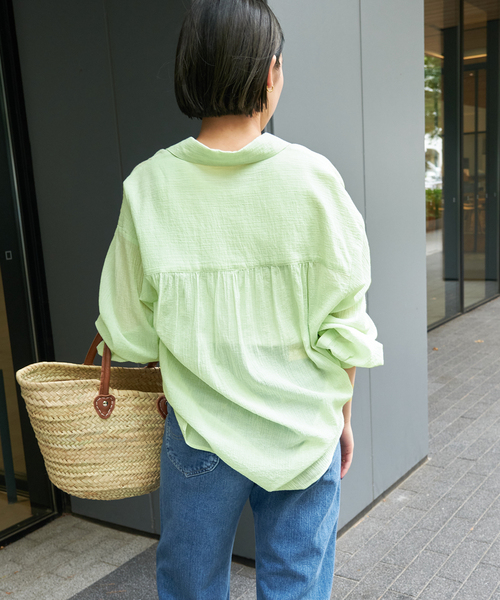 ブラウス シャツ コットンシアーシャツ レディース B.C STOCK シャツ ブラウス コットンシアーシャツ レディース
