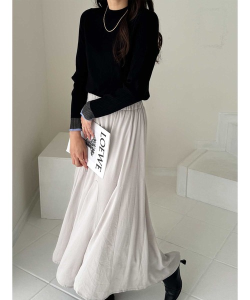 GeeRA（ジーラ） ニット セーター 袖口シアーハイネックリブニット