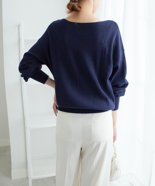 alotta（アロッタ） ニット セーター 「綿100」パール調ボタン付ミラノ