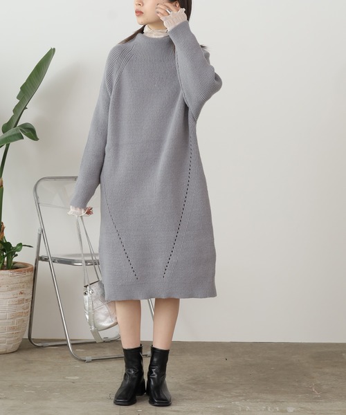 ROOP TOKYO ワンピース Rib knit dress / タートルネック リブニット