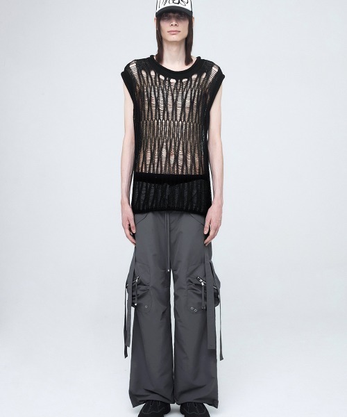【ラスト一点】NACHE CONVEX TIE CARGO PANTSチャコール NACHE カーゴパンツ NACHE/ナチェ CONVEX TIE CARGO PANTS