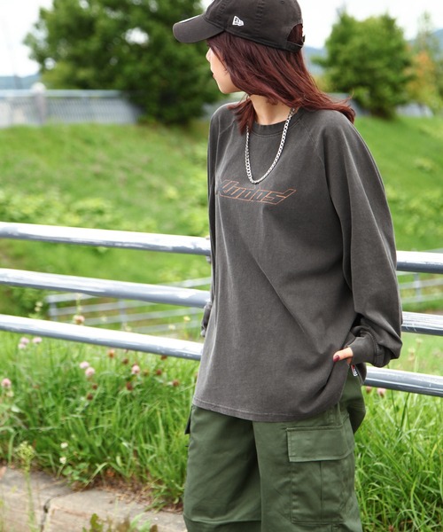 ロンT grange pins long cut sew ヴィンテージ ZIP FIVE tシャツ 「ZIP FIVE」 ピグメント 90s ロゴ ラグラン