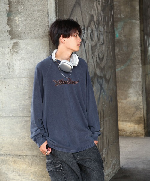 L　80s　オーシャンパシフィック　ロングスリーブTシャツ　メンズ　黒　カナダ製 セール】【OP:オーピー】ロゴロングスリーブTシャツ（Tシャツ