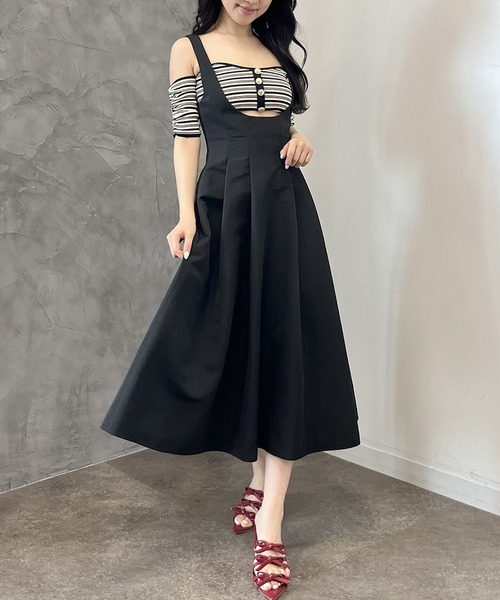 Ameri VINTAGE ニット ビスチェ コンビ Tシャツ Ameri（アメリ）の「MEDI KNIT BUSTIER COMBI TEE（Tシャツ/カットソー
