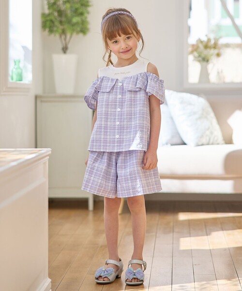 ANY（エニィ） パンツ チェック柄 ショート パンツ キッズ 子供服