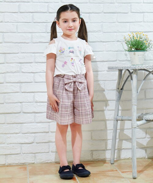 ANY（エニィ） パンツ チェック柄 ショート パンツ キッズ 子供服