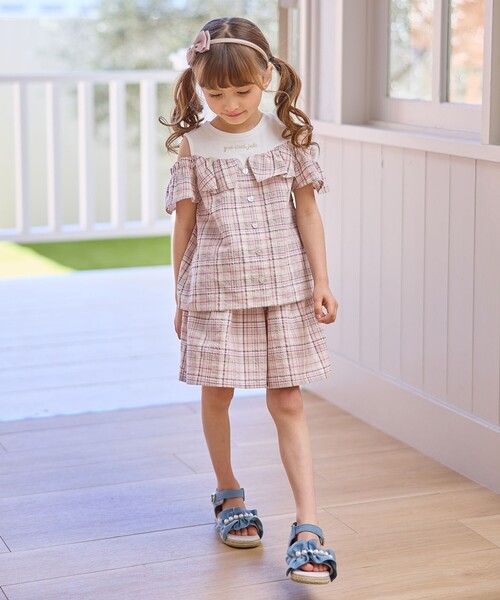 ANY（エニィ） パンツ チェック柄 ショート パンツ キッズ 子供服