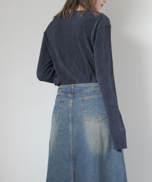 Reurie'（レウリィ） tシャツ ふくれジャガードボートネックトップス