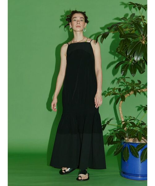 UN3D. ワンピース LOW GATHER FLARE CAMI OP / ローギャザー