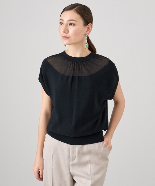 ANAYI（アナイ） ニット セーター バックリボンネックシアー プル