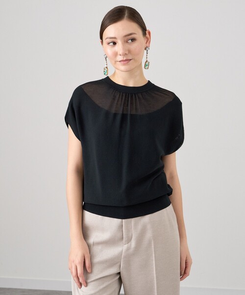 ANAYI（アナイ） ニット セーター バックリボンネックシアー プル