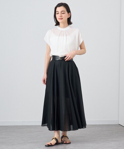 ANAYI ニット セーター バックリボンネックシアー プルオーバー