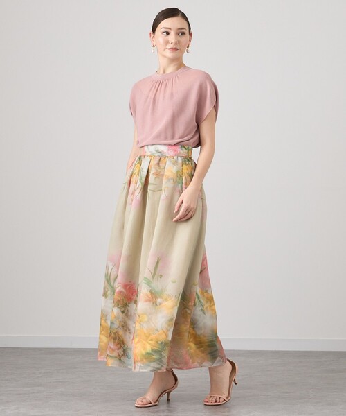 ANAYI ニット セーター バックリボンネックシアー プルオーバー