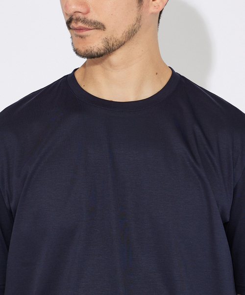 アバハウス（ABAHOUSE）/【コットンシルケット】ポンチ クルーネック Tシャツ ABAHOUSE（アバハウス） tシャツ 「コットンシルケット」ポンチ クルー