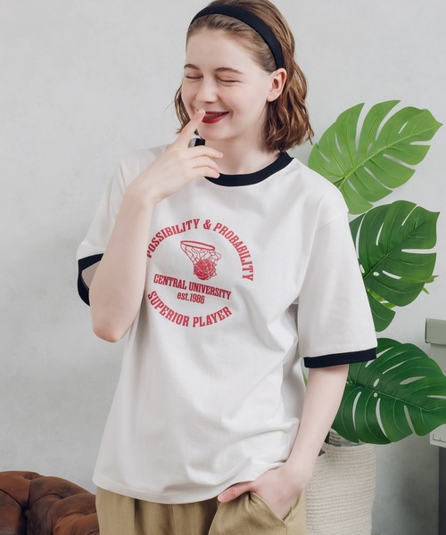 MUHET tシャツ リンガーTシャツ レディース メンズ : ZOZOTOWN
