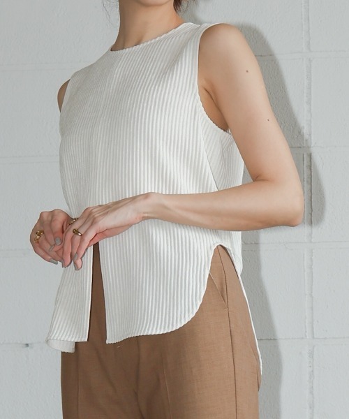 tシャツ SHEER SLEEVELESS TOP(シアーノースリーブトップス) レディース